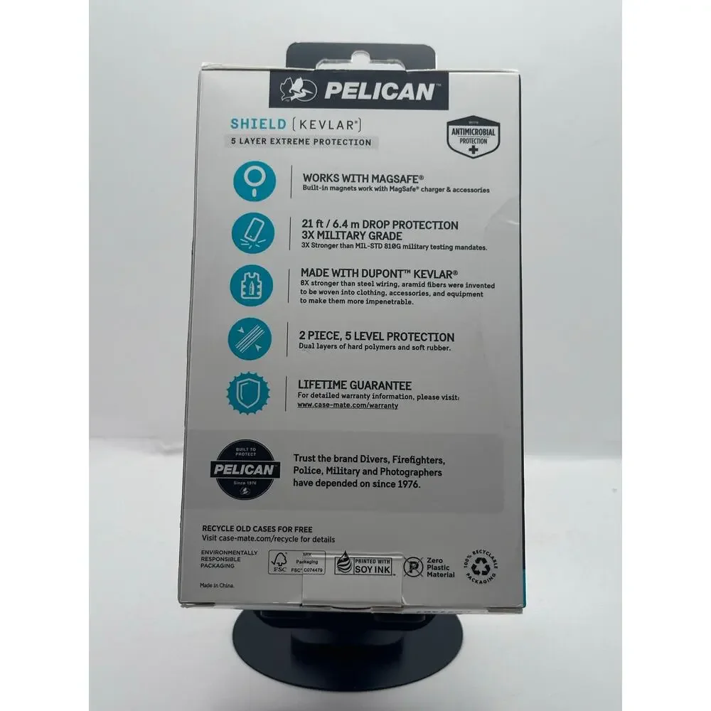 Pelican Shield Kevlar iPhone 15 Pro Balck MagSafe NWT MSRP: $80.00